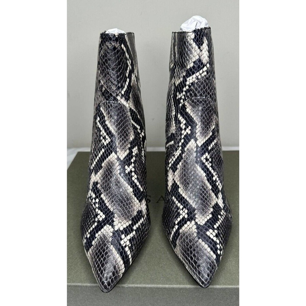 AllSaints Womens 10M Aster Snake Embossed Shoes Python Black/White